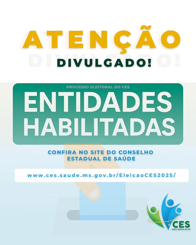 CES/MS divulga entidades habilitadas para eleição do triênio 2025-2028