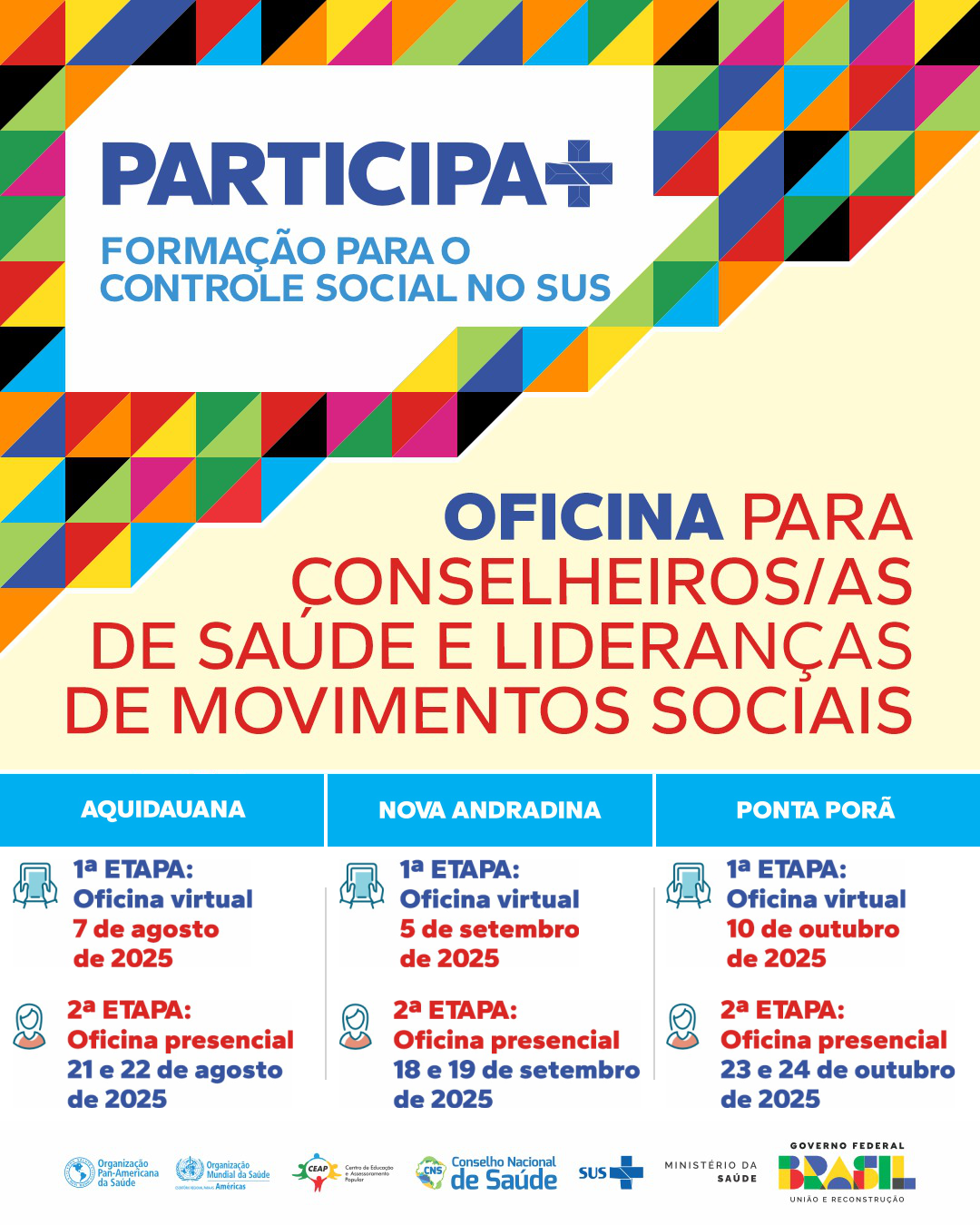 CES/MS apoia oficinas da 5ª edição do Participa+ em três regiões do estado​
