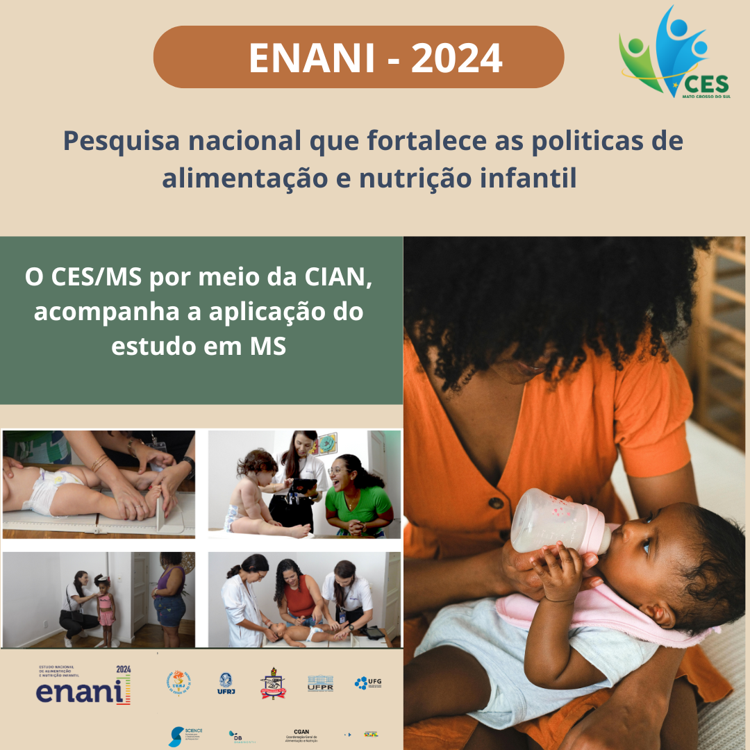 CES/MS, por meio da CIAN, destaca a segunda edição do Estudo do ENANI como instrumento para fortalecimento das políticas públicas de alimentação e nutrição infantil