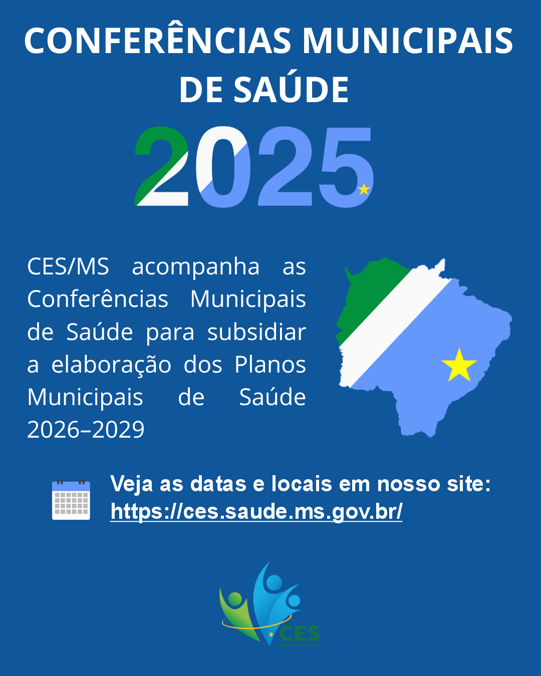 CES/MS acompanha as Conferências Municipais de Saúde para subsidiar a elaboração dos Planos Municipais de Saúde 2026–2029​