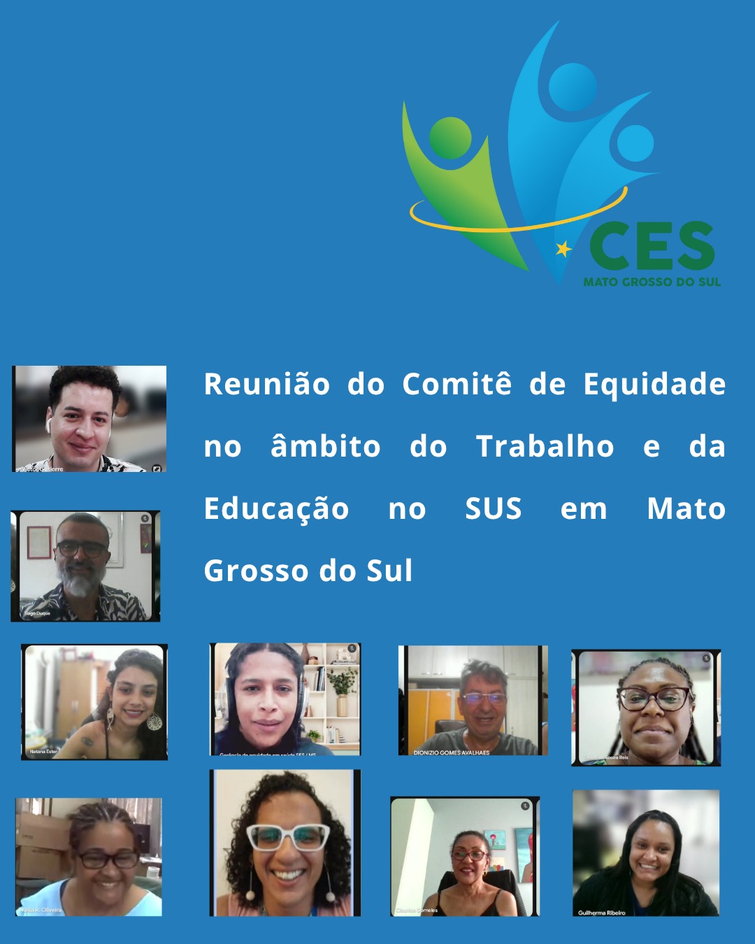 CES/MS participa de reunião do Comitê de Equidade no âmbito do Trabalho e da Educação no SUS